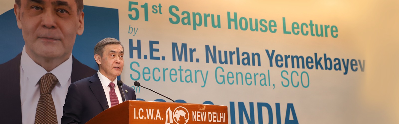 H.E. Mr. Nurlan Yermekbayev, Secretary General, Shanghai Cooperation Organization, delivered 51st Sapru House Lecture on  ‘SCO and India: Strengthening Regional Synergies for Cooperation in Eurasia’ at Sapru House on 6 February 2025